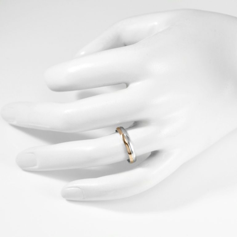 sterling silver wedding ring with gold plate