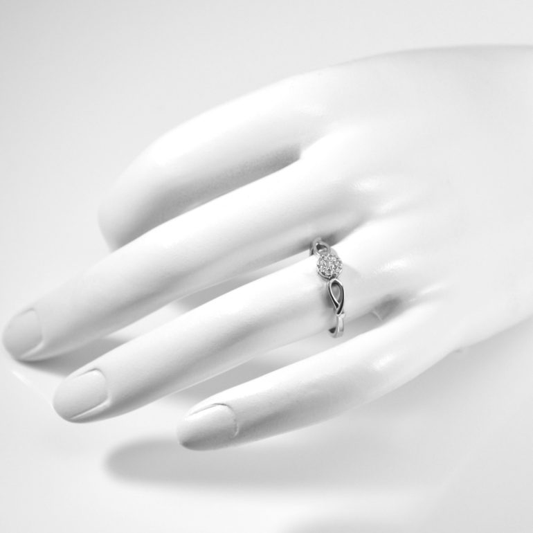 white gold ring with diamonds