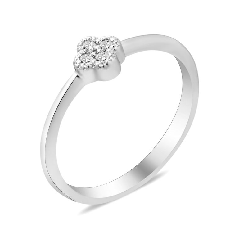 585 balto aukso žiedas su deimantais