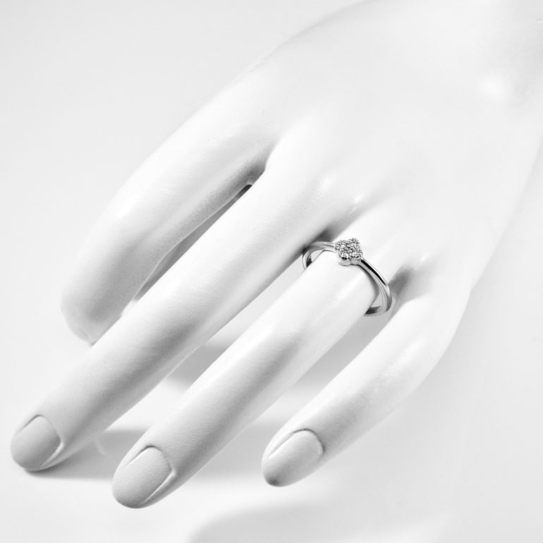 white gold ring with diamonds