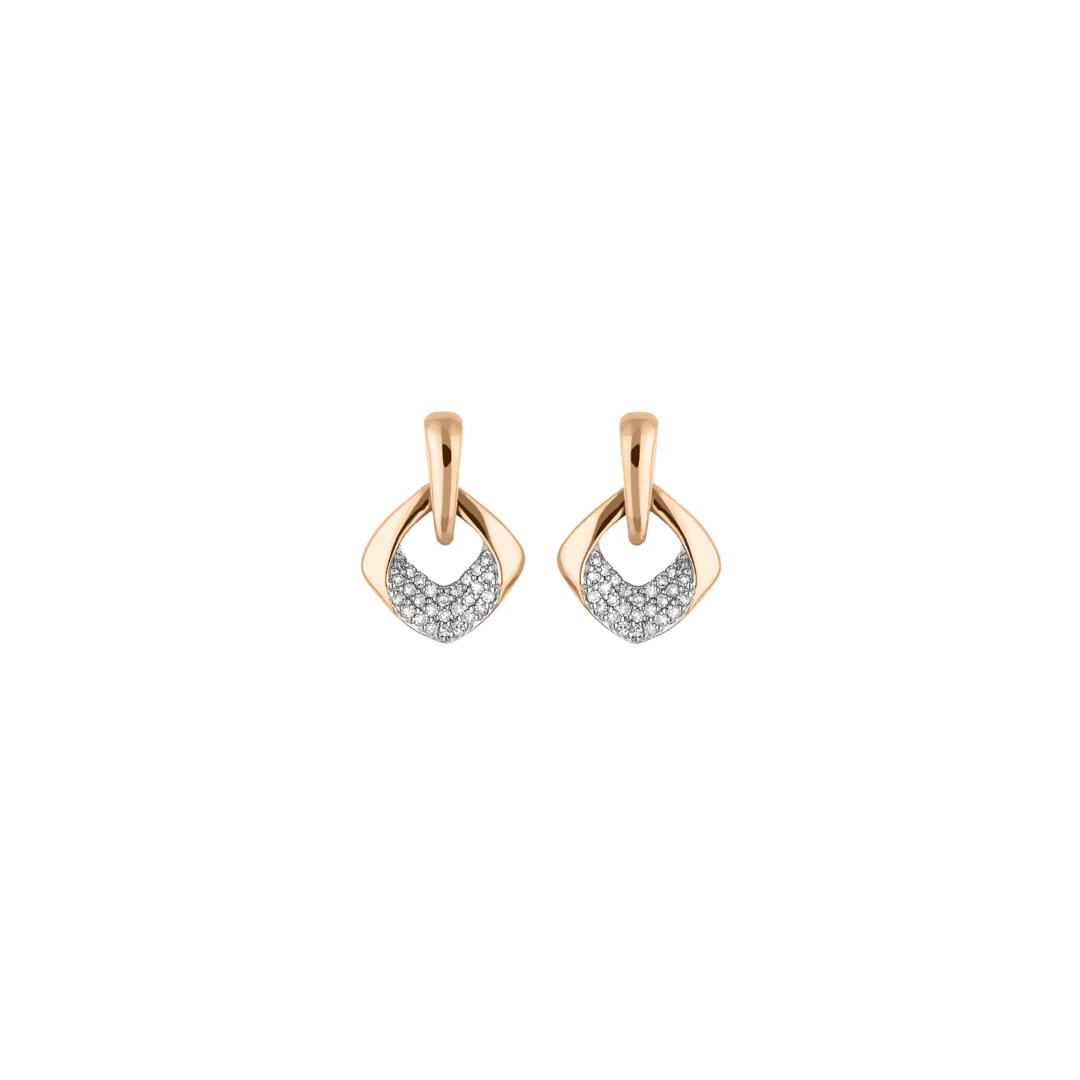14ct rose gold earring with diamonds