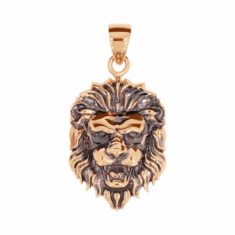 14ct rose gold pendant - lion