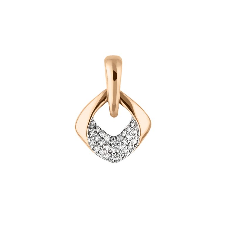 14ct Rose Gold Pendant With Diamonds