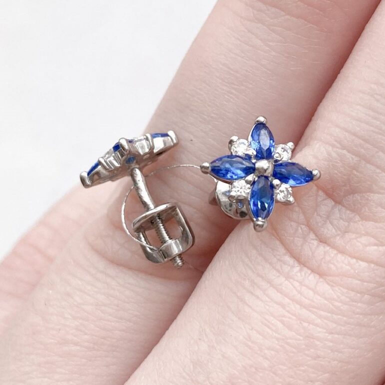 Sterling Silver Earrings With Cubic Zirconia