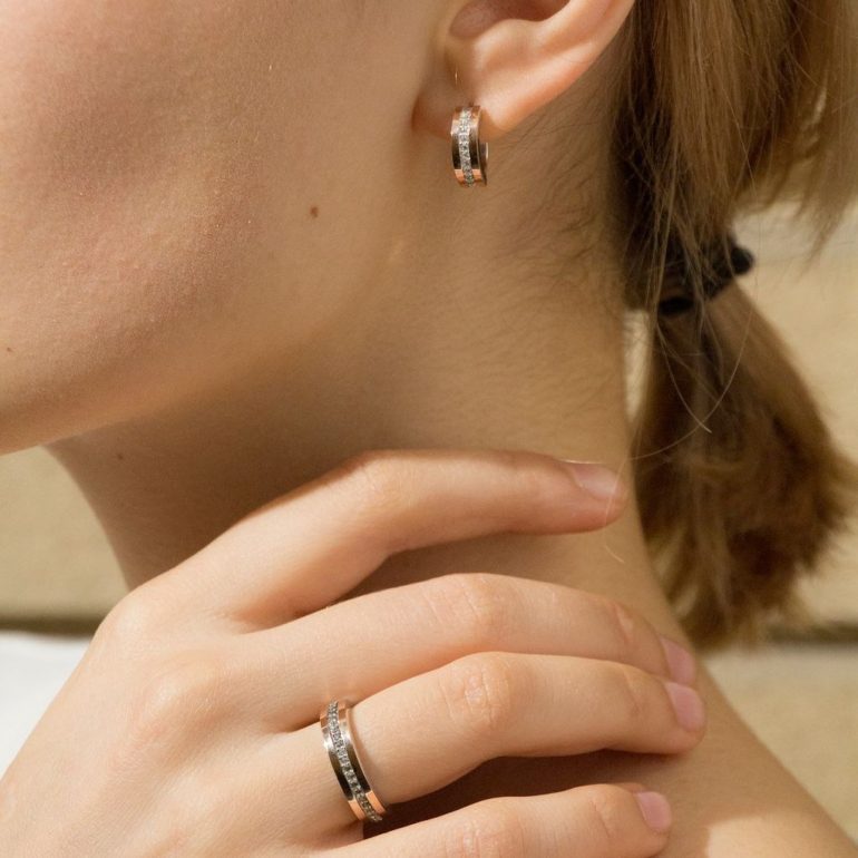 gold plated ring and earrings