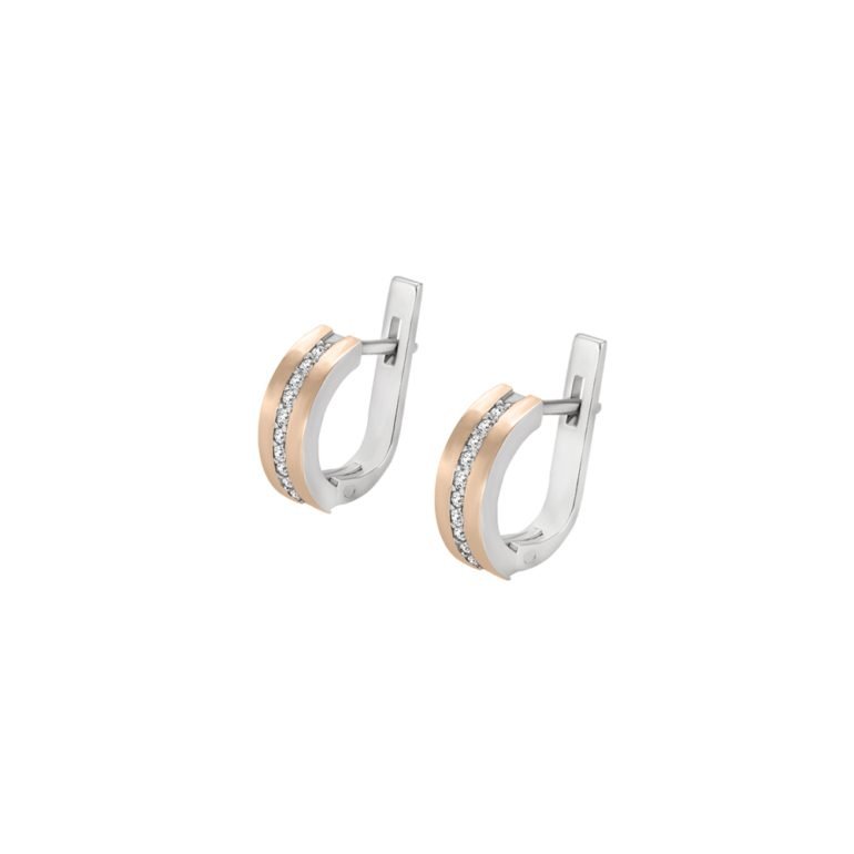 gold plated sterling silver earrings with fianits