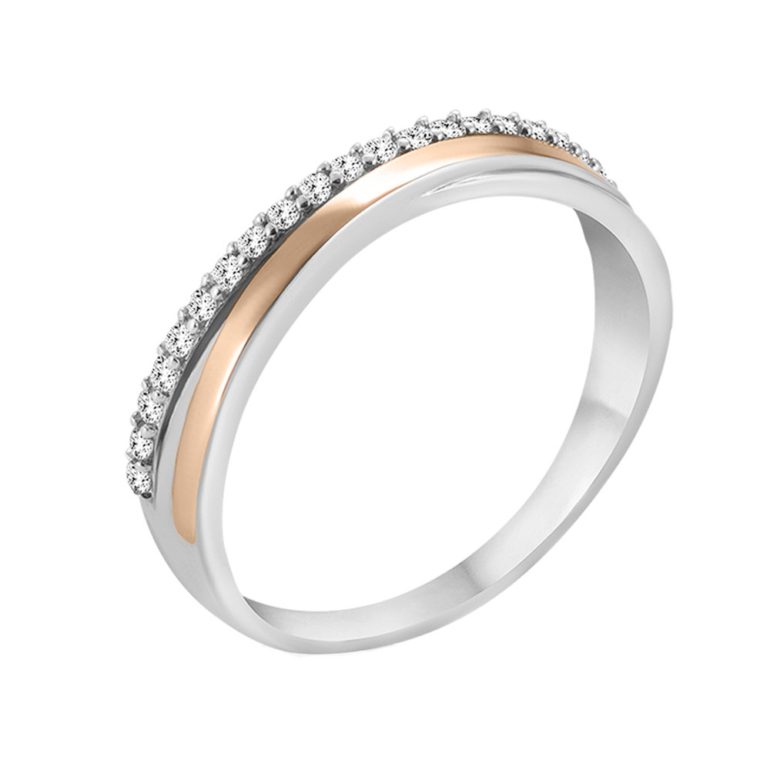 gold plated sterling silver ring with cubic zirconia