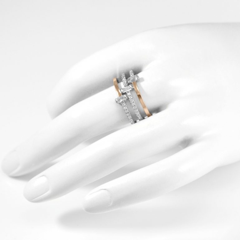 gold plated sterling silver ring with cubic zirconia