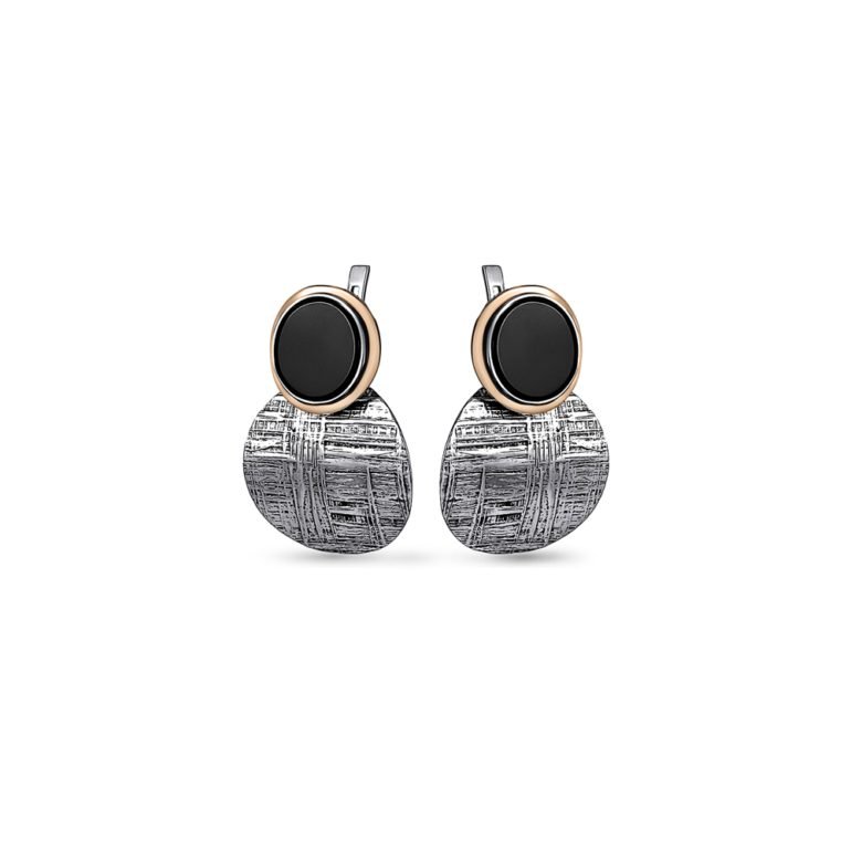 gold plated sterling silver earrings with onyx
