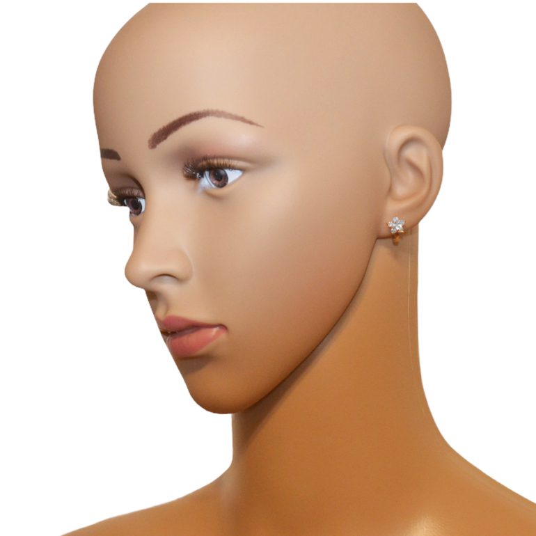 14ct rose gold earrings with white cubic zirconia