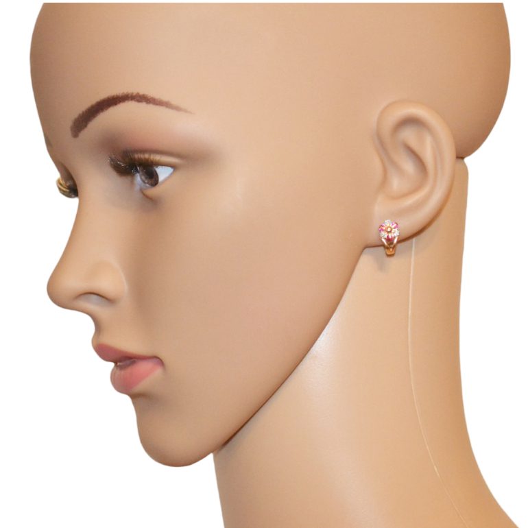 Auksiniai Auskarai Su Cirkoniu – Gėlytės