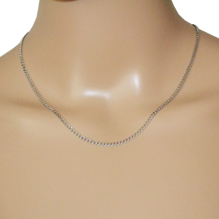 Klasikinė sidabrinė grandinėlė curb