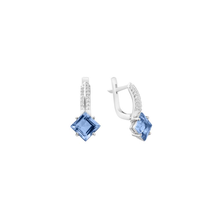 sterling silver earrings with blue john and fianits