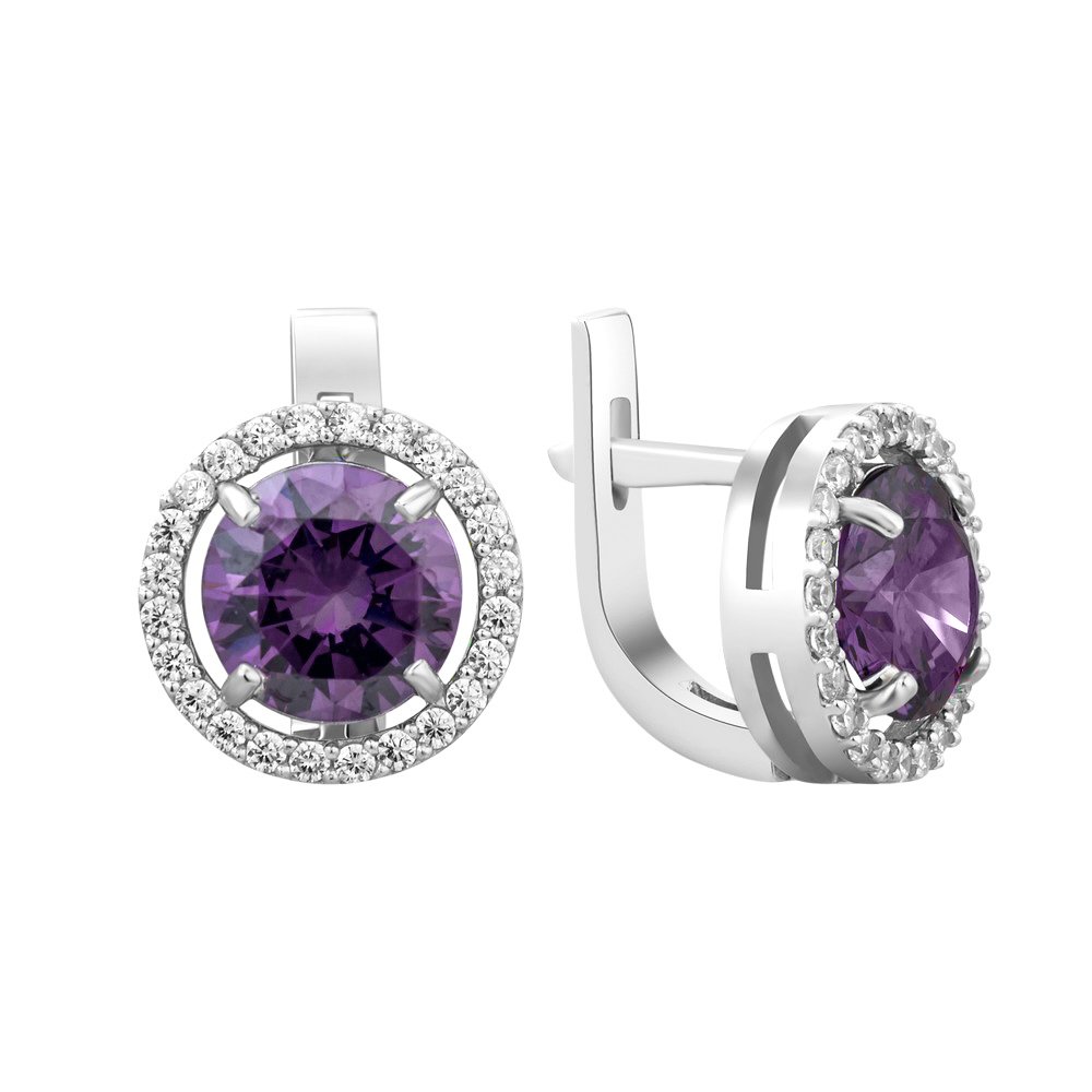 Sterling Silver Earrings With Fianits -