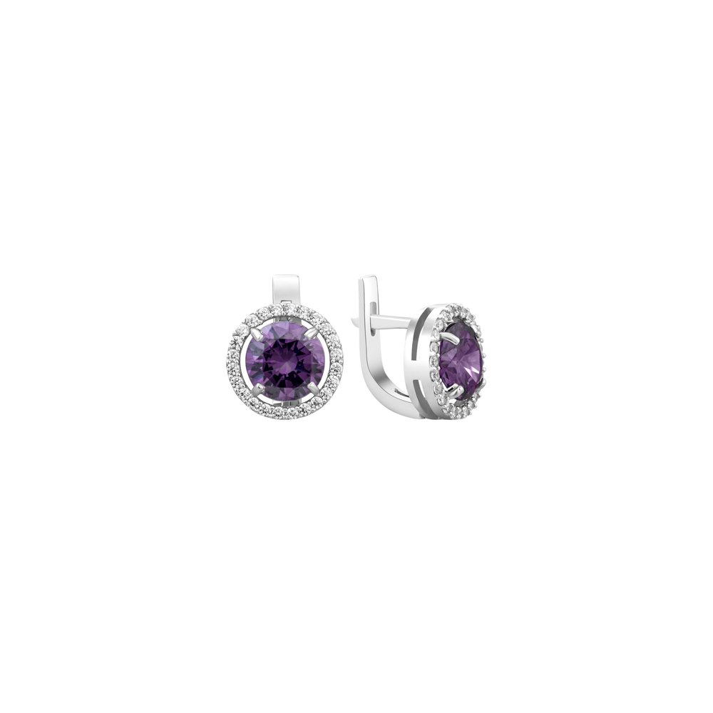 Sterling Silver Earrings With Fianits -