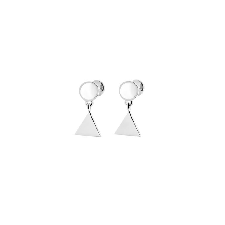 sterling silver earrings with white enamel