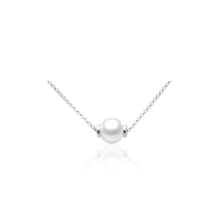 sterling silver necklace with cultivated pearl