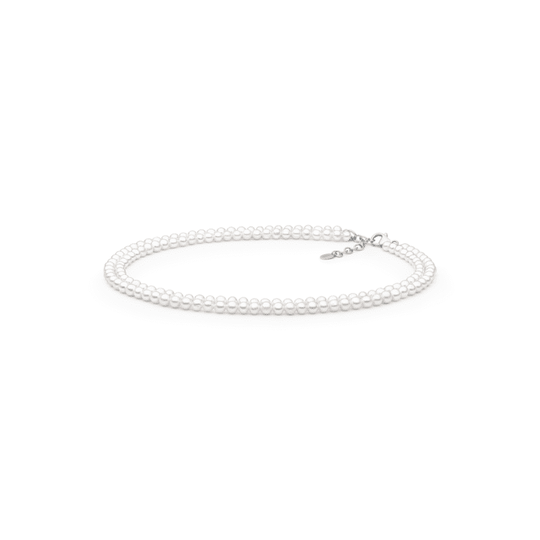 sterling silver double necklace with cultivated pearls