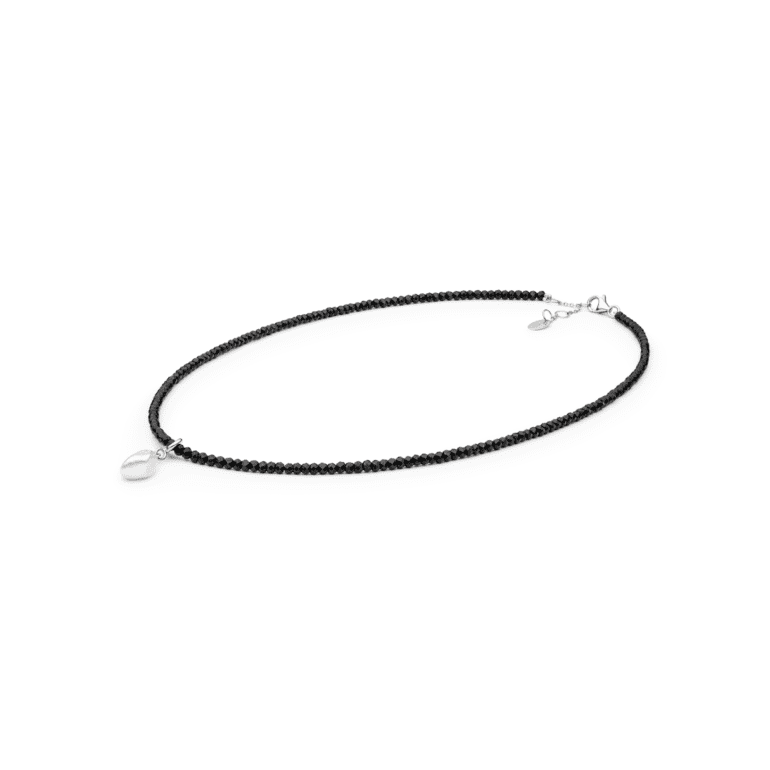 sterling silver necklace with black spinel