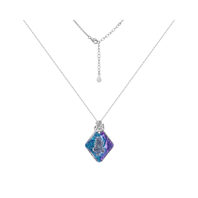 sterling silver necklace with Swarovski crystal