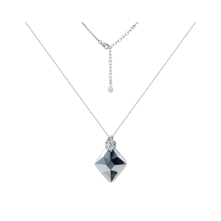 sterling silver necklace with Swarovski crystal