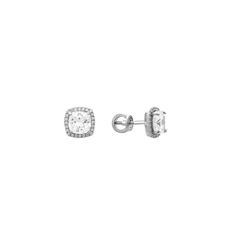 sterling silver earrings with cubic zirconia