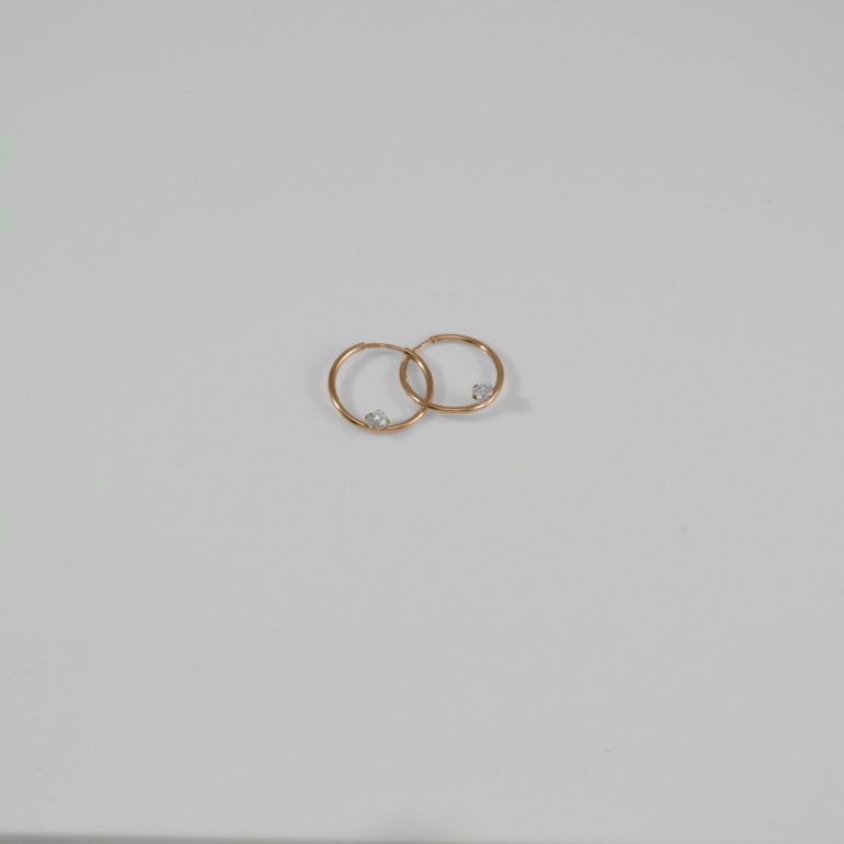 14ct rose gold earrings with cubic zirconia