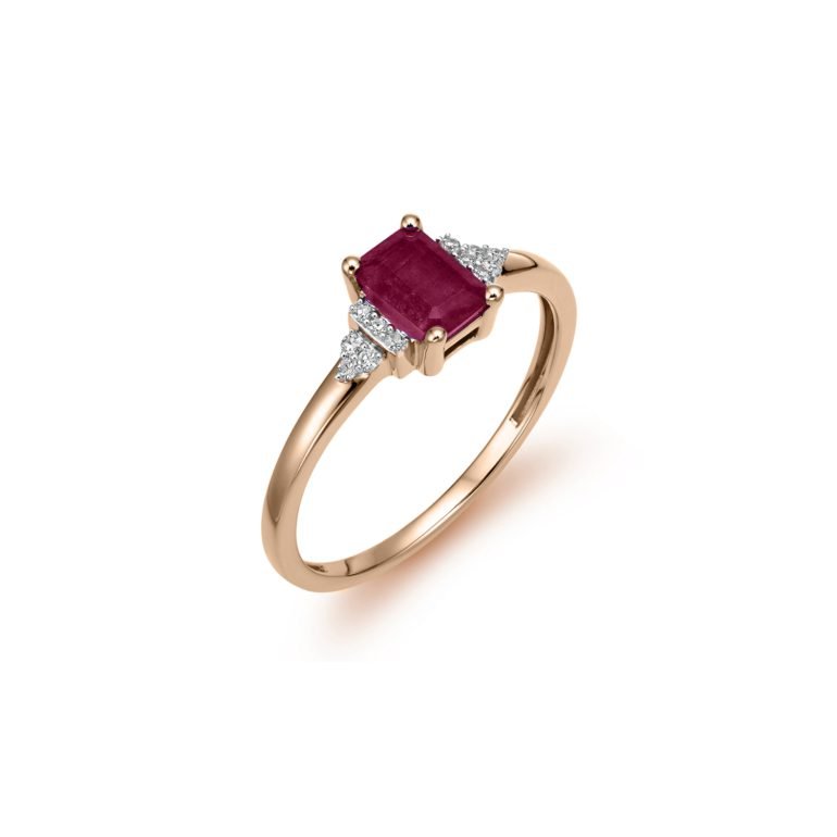 rose gold ring with ruby and diamonds