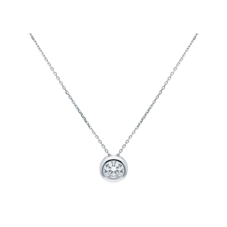 white gold necklace with cubic zirconia