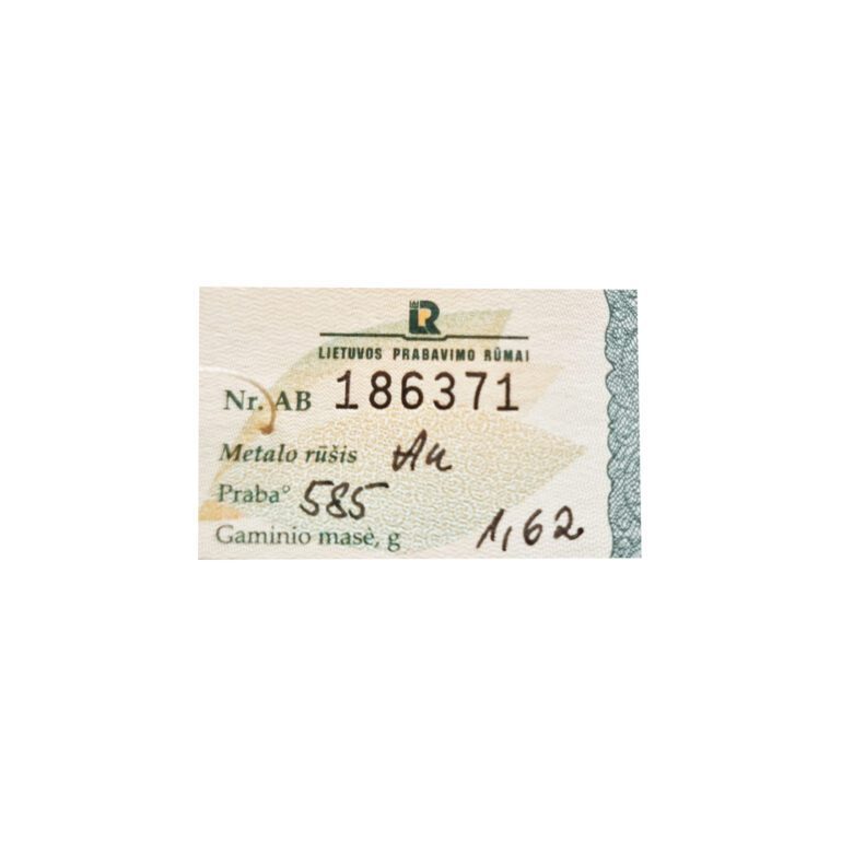 Balto Aukso Žiedas Su Deimantais