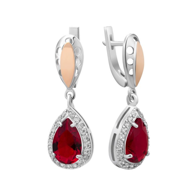gold plated sterling silver earrings with fianits