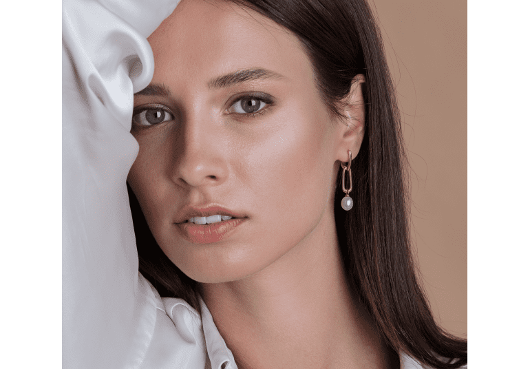 sterling silver earrings with white cultivated pearls