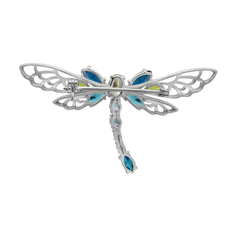 Sterling Silver Brooch With Alpanite And Cubic Zirconia