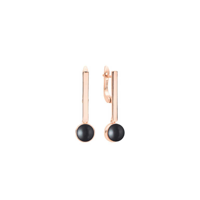 sterling silver earrings with black cultivated pearls