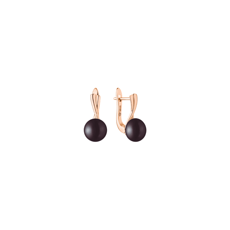 sterling silver earrings with black cultivated pearls