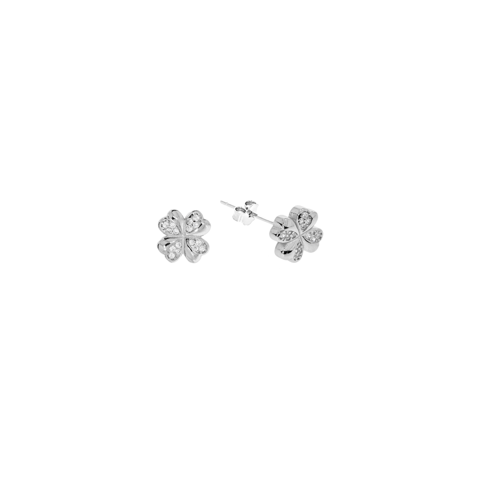 Sterling Silver Earrings – Four Leaf Clover -