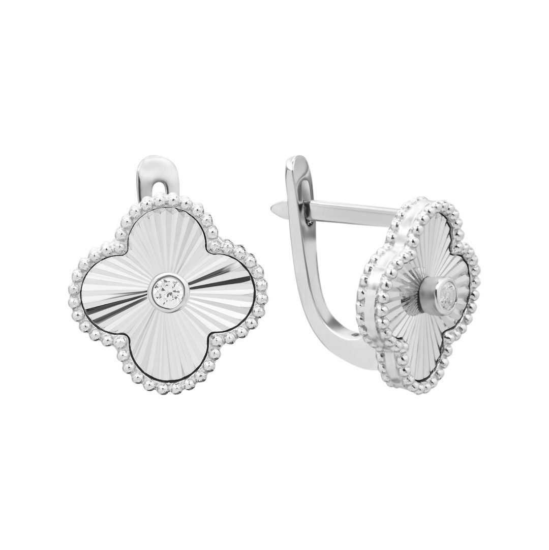 sterling silver earrings with cubic zirconia