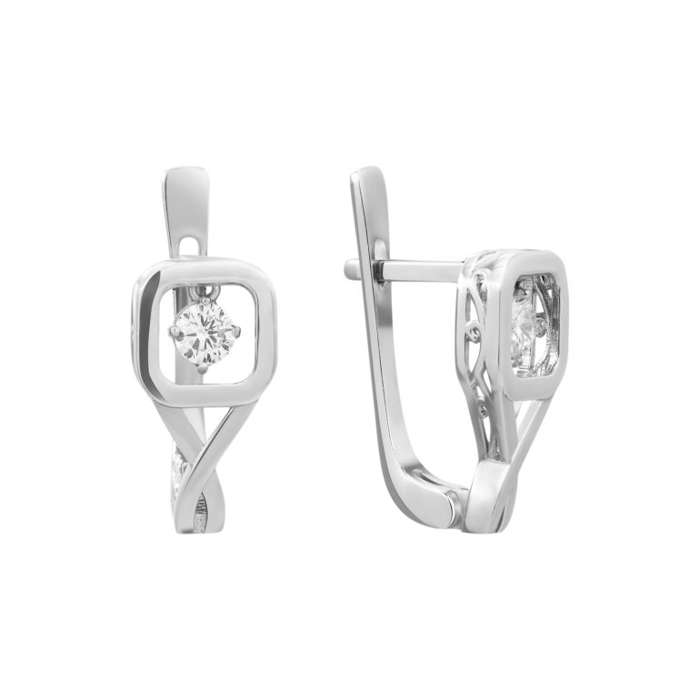 sterling silver earrings with cubic zirconia