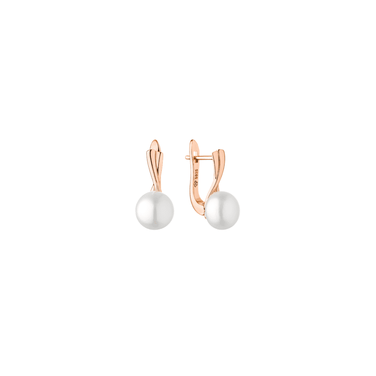 sidabriniai auskarai su baltais kultivuotais perlais