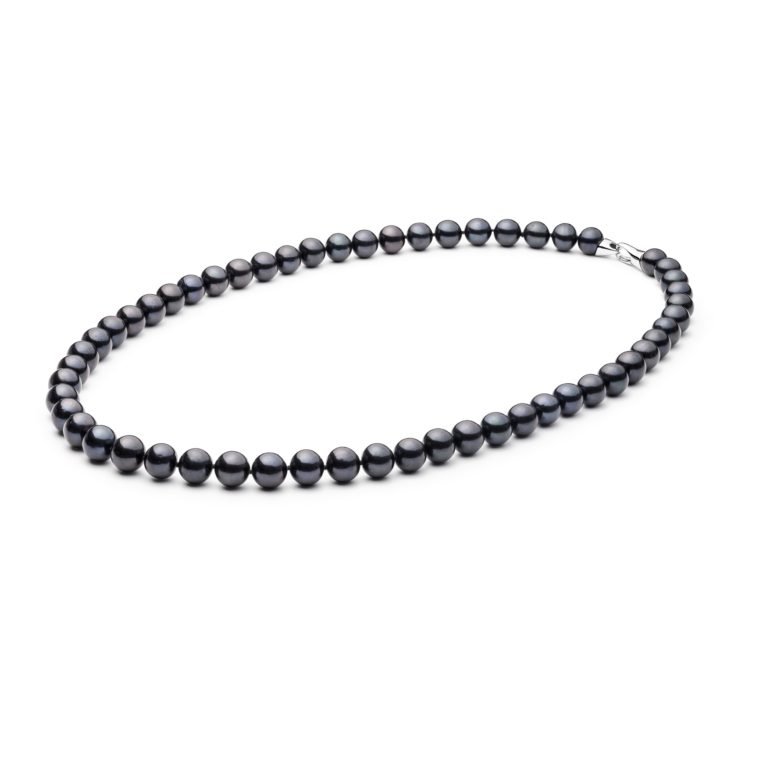 Sidabrinis vėrinys su juodais kultivuotais perlais