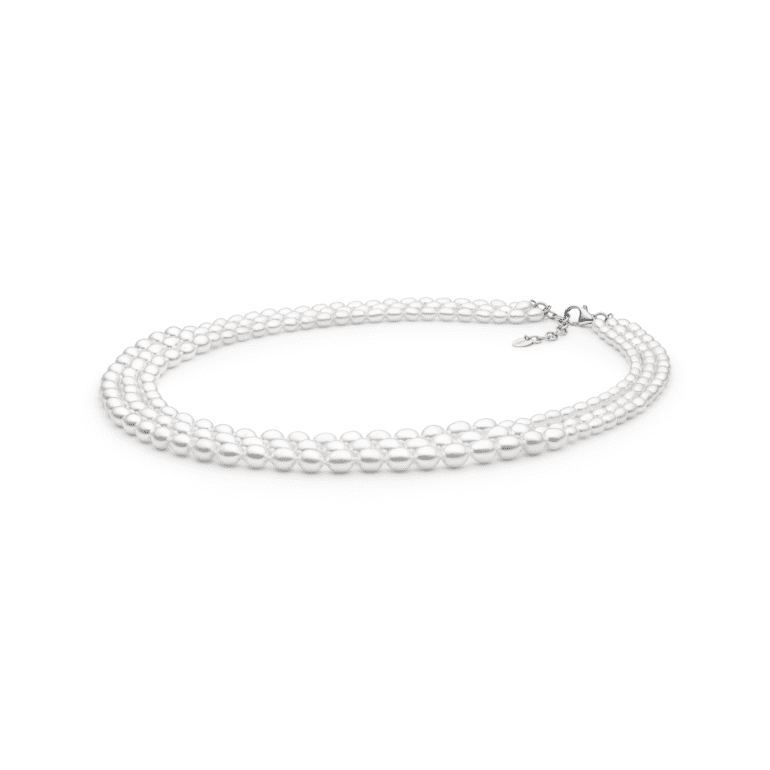 sterling silver necklace with cultivated pearls