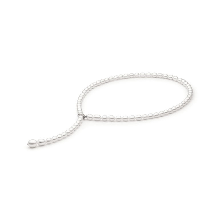 Elegantiškas sidabrinis vėrinys su baltais kultivuotais perlais
