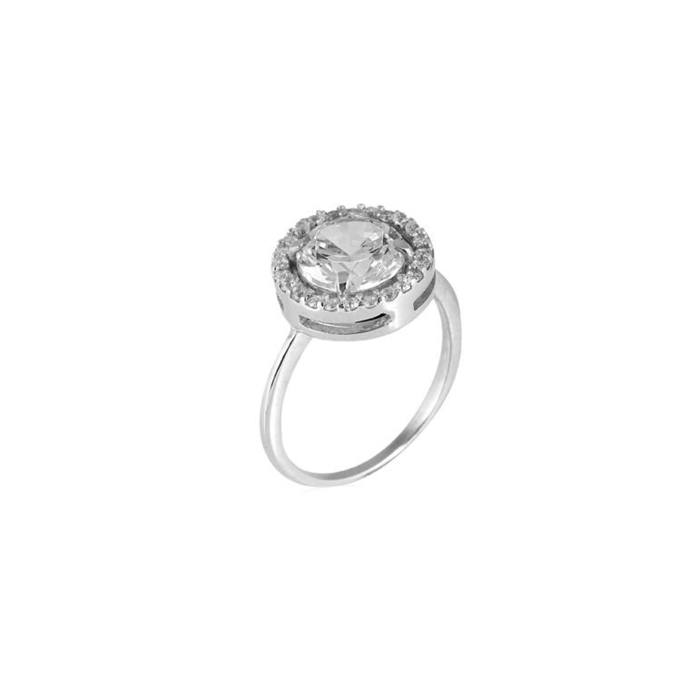 Elegantiškas sidabrinis žiedas su fianitais