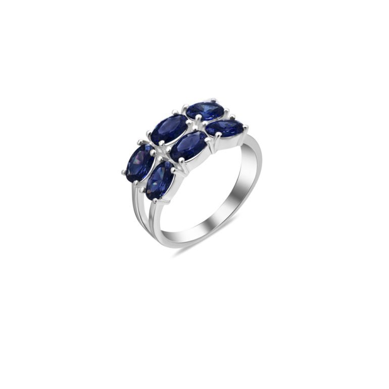 sterling silver ring with sapphire