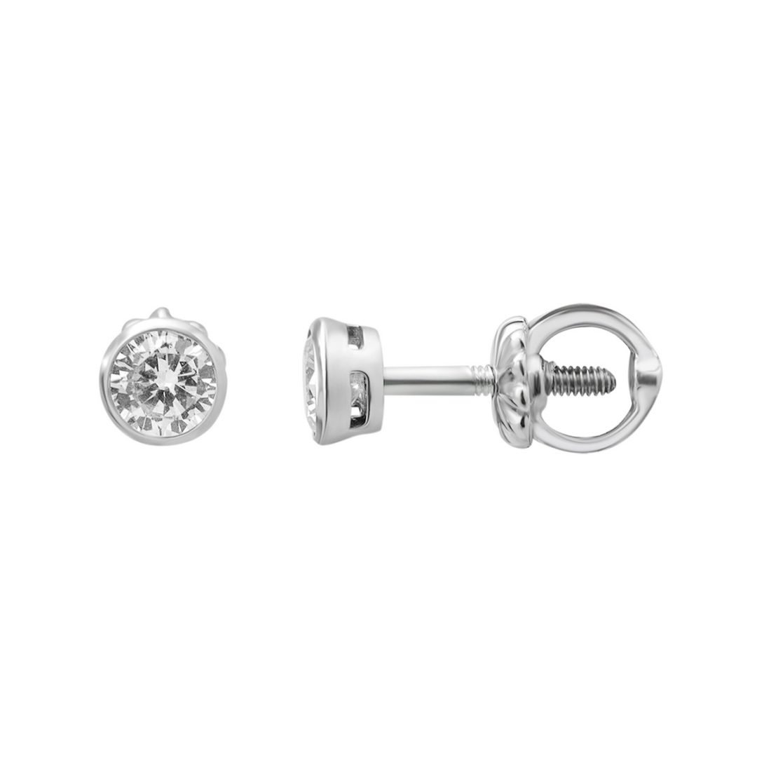 sterling silver stud earrings with fianits