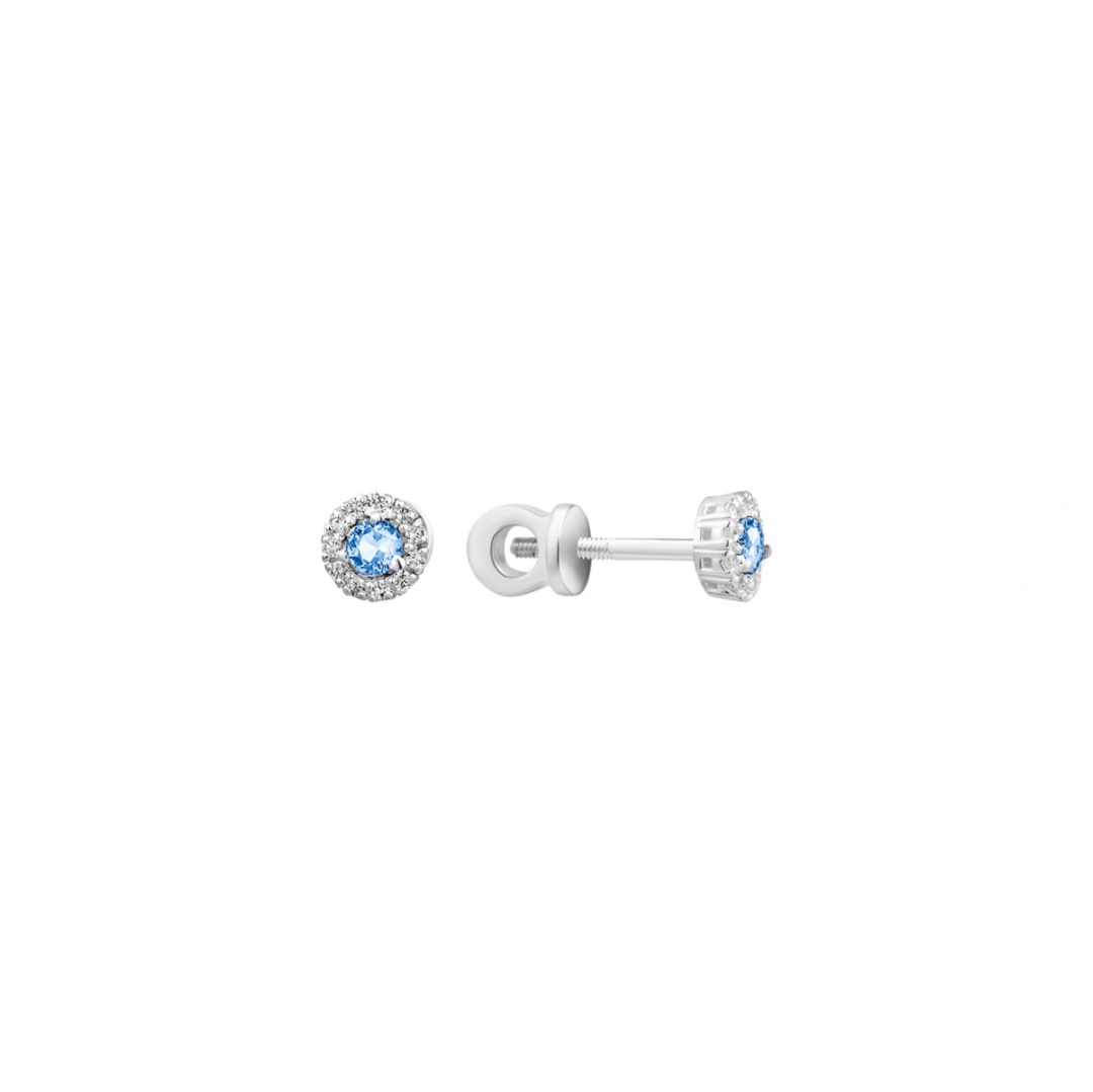 sterling silver stud earrings with topaz and fianits