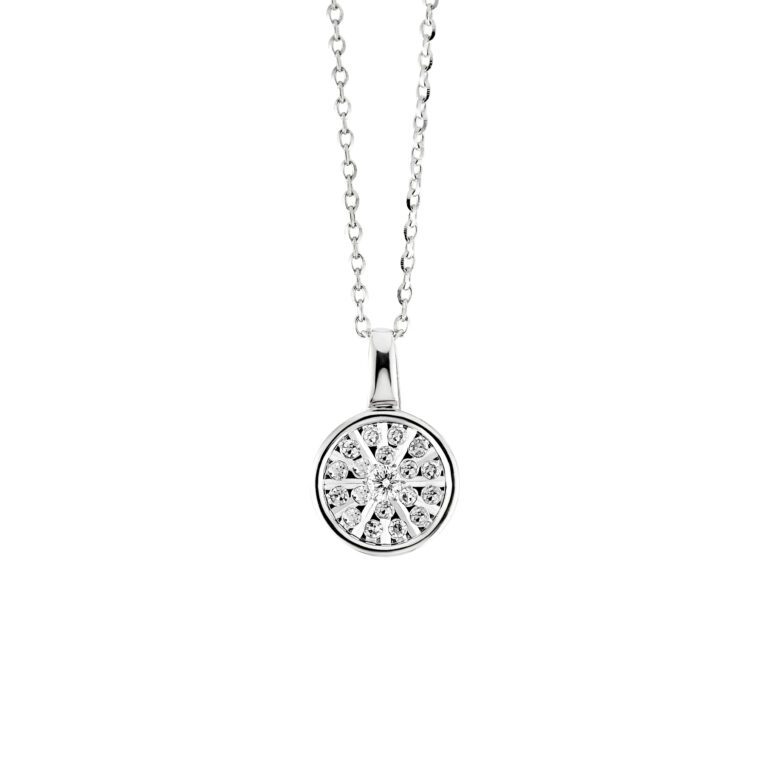 white gold pendant with diamonds