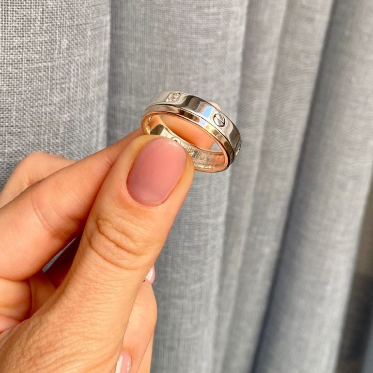 Gold Plated Sterling Silver Wedding Band With Cubic Zirconia