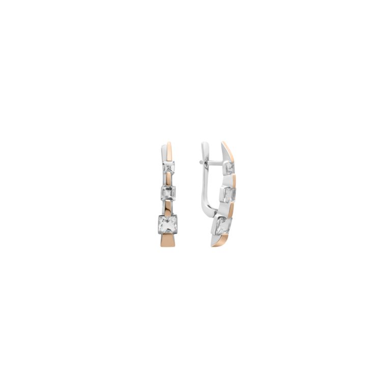 gold plated sterling silver earrings with cubic zirconia