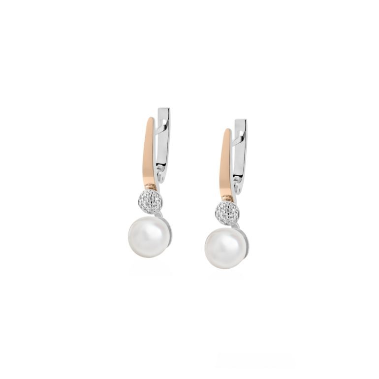 gold plated sterling silver earrings with cultivated pearls